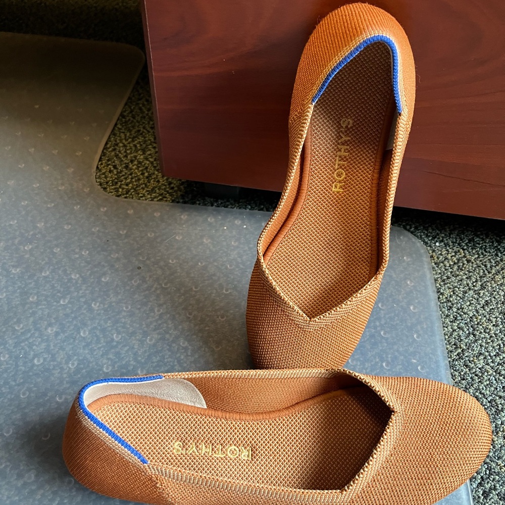 Rothy's Orange and Blue Flats